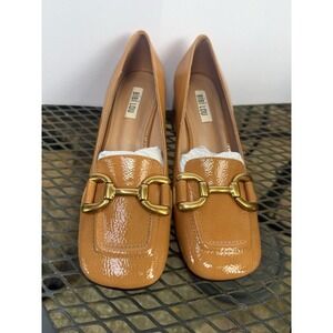 Anthropologie Brown Heels with Gold Buckle